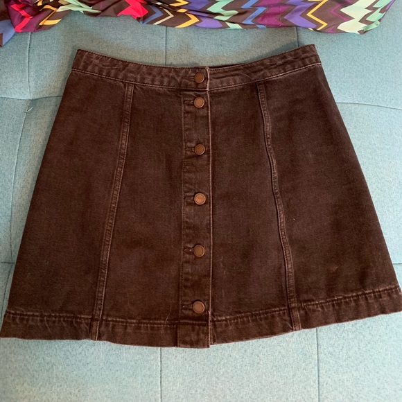 Black Denim Topshop Skirt - Picture 4 of 7